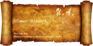 Ulmer Albert névjegykártya